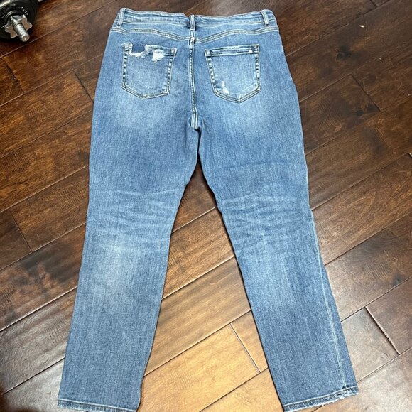 MICA Los Angeles Distressed High Rise Straight Leg Jeans 31 - Picture 6 of 7